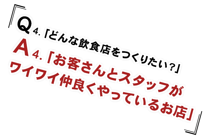 どんな飲食店をつくりたい？