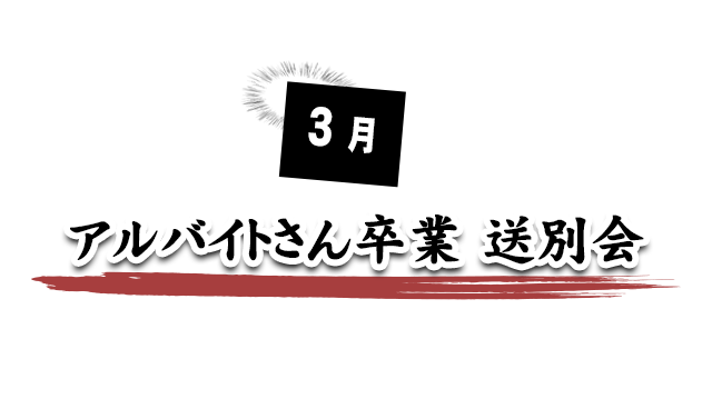 3月 アルバイトさん卒業 送別会